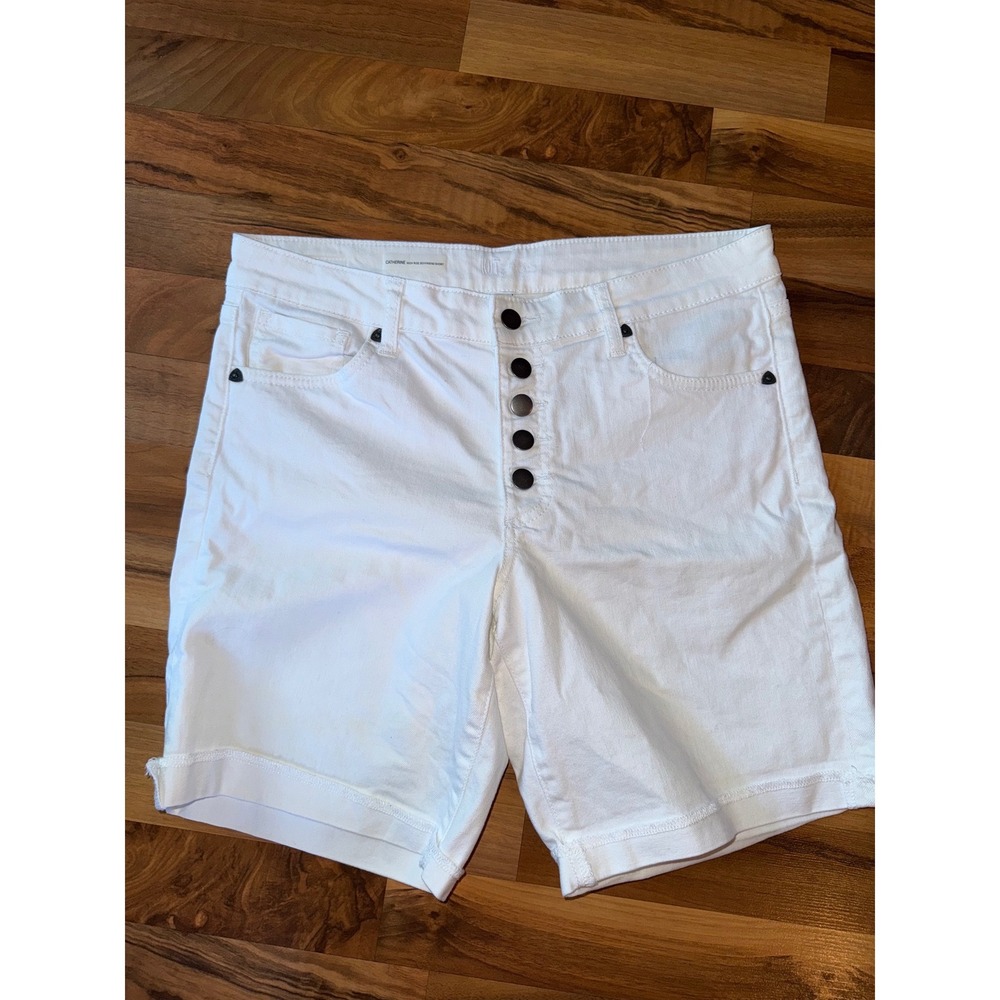 Kut from the Kloth Catherine Shorts Womens 8 White Excellent High Rise Boyfriend